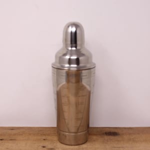 Vintage Stainless Cocktail Shaker with Recipes