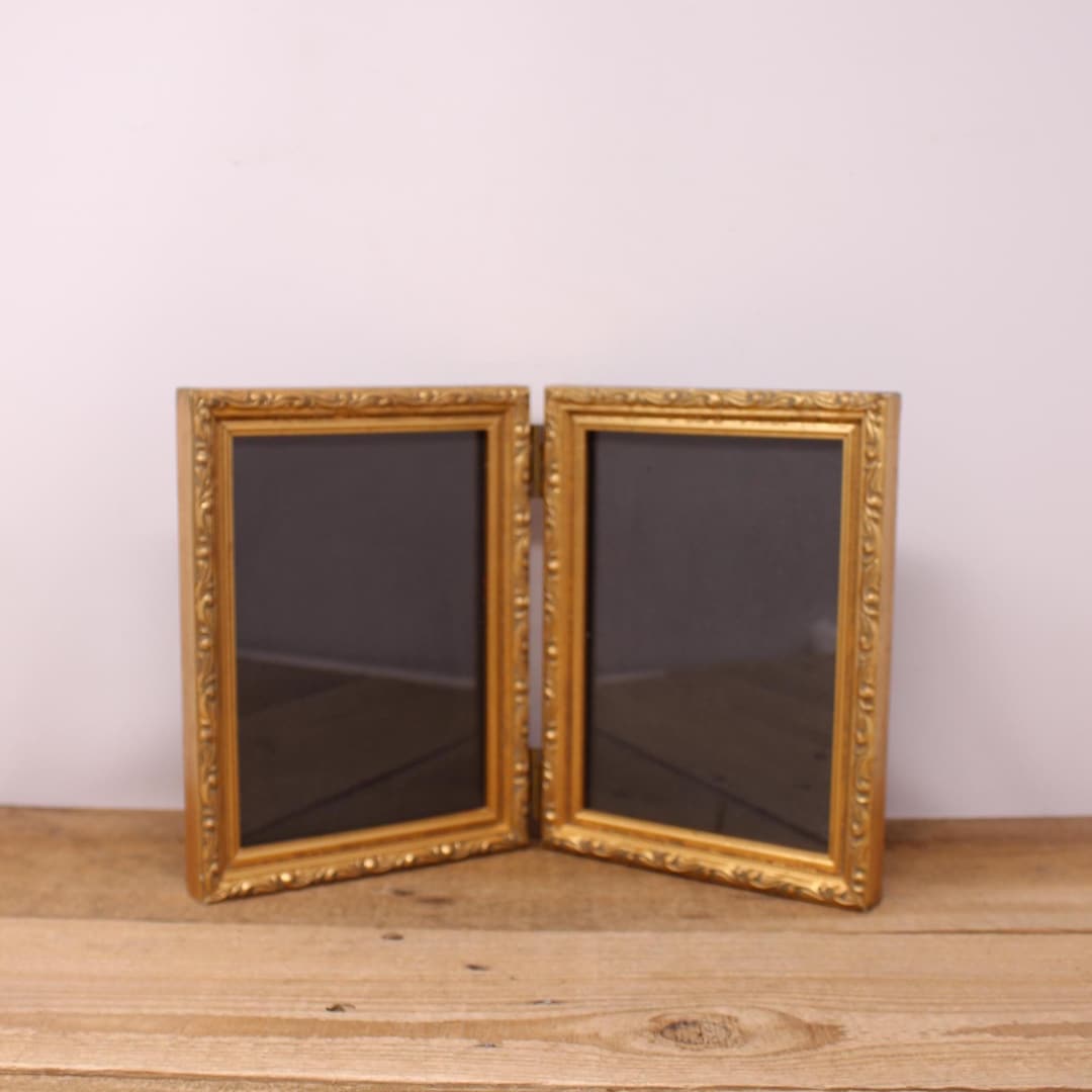 Vintage Gold Tone Hinged Double Picture Frame - 5" X 7" - Etsy