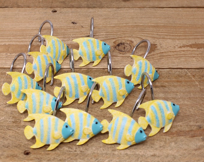 12 Marine - Fish Shower Curtain Hooks - Etsy