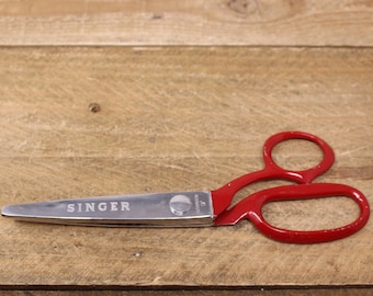 Vintage Children's School Scissors 4 Blunt Nose w/ Red Enamel Handle