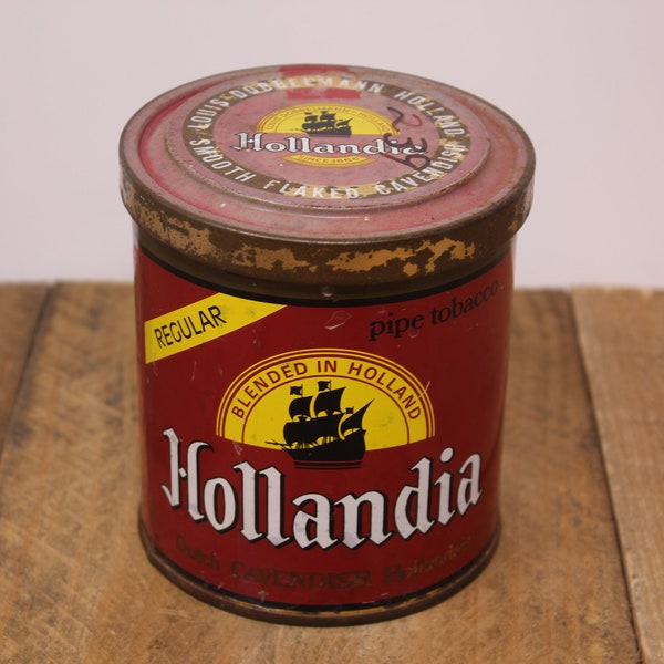 Antique Hollandia Pipe Tobacco Tin - Dutch Cavendish