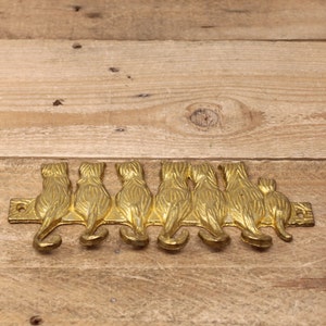 Brass Cat Wall Hook -  Canada