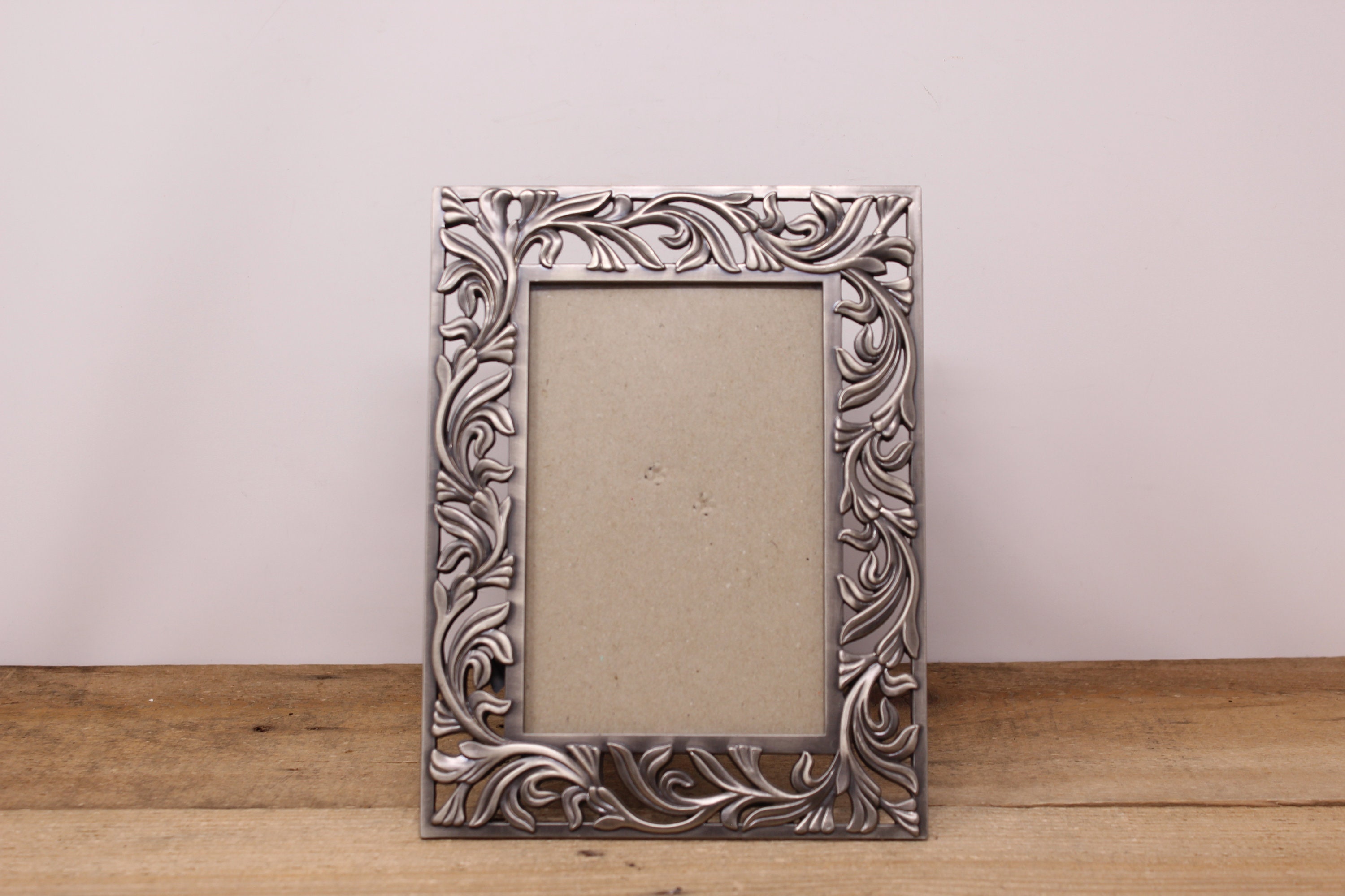 Six Trees London New York Pewter Scrolled Picture Frame Easel