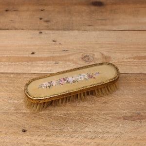 Antique Gold Filigree Brass — Floral Petit Point Clothes Brush
