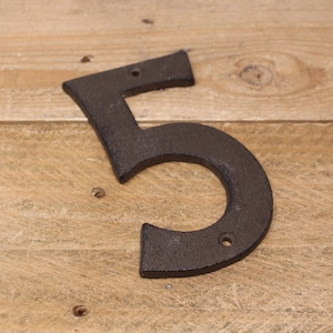 Vintage Cast Iron House Number &quot;5&quot;