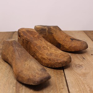 3 Antique Primitive Wooden Shoe Forms / Shoe Lasts