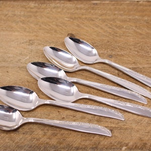 Vintage Brittany Rose 1948 - Fascination Plate - 6 Demitasse Spoons - Canada