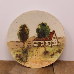 Vintage Hubert Du Roscoat - Signed Canadian Artist - Ceramic Wall Decor Plate