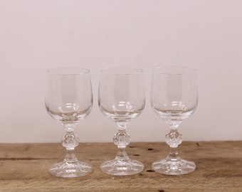 3 Claudia -  Bohemian Crystal Ball Stem - Sherry  Glasses