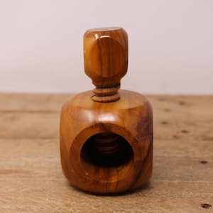 Vintage Square Wood Screw Nut Cracker