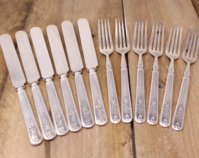 Old Colony 1847 Rogers Bros. 6 Forks & 6 Knives Etsy