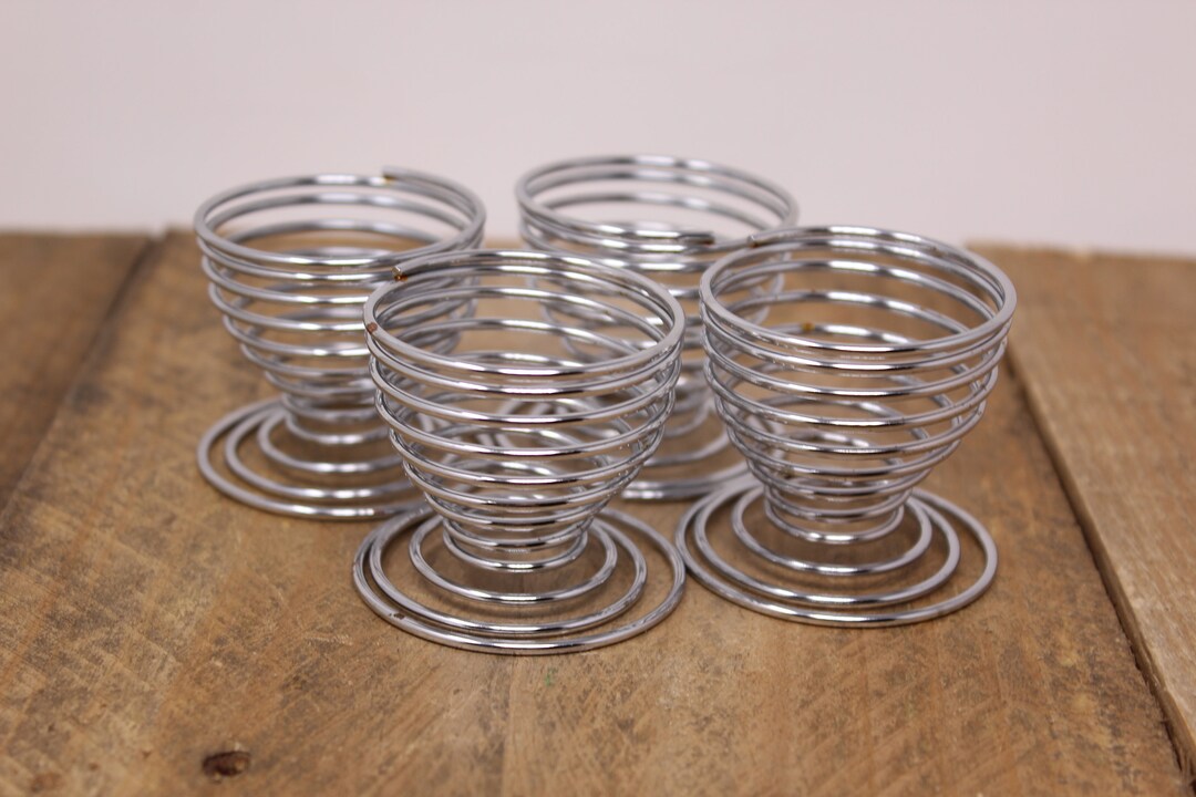 Wire Spring Cup 4 Stainless Steel Spiral Spring Wire Egg Cups Holders - Etsy Canada