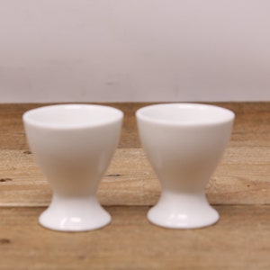 Set of 2 Simple White Porcelain Egg Cups