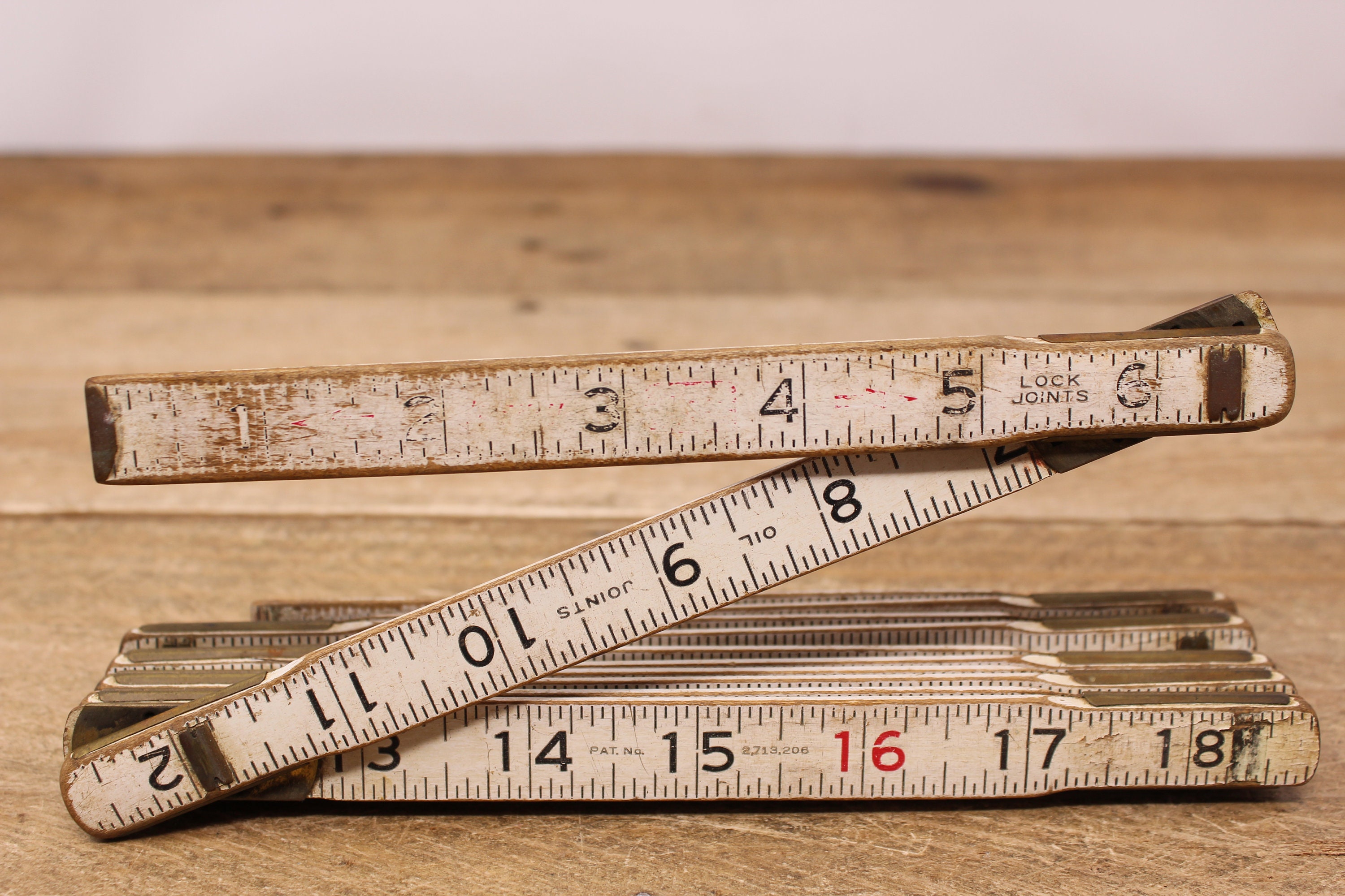 Lufkin Rigid 72 Inch Ruler Vintage Wood Folding Ruler 72