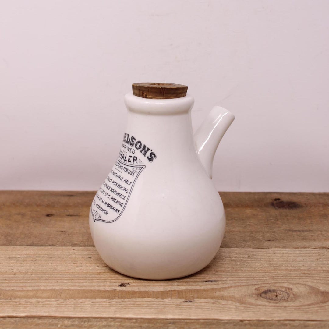 Antique Dr. Nelson's Earthenware Improved Steam Inhaler With