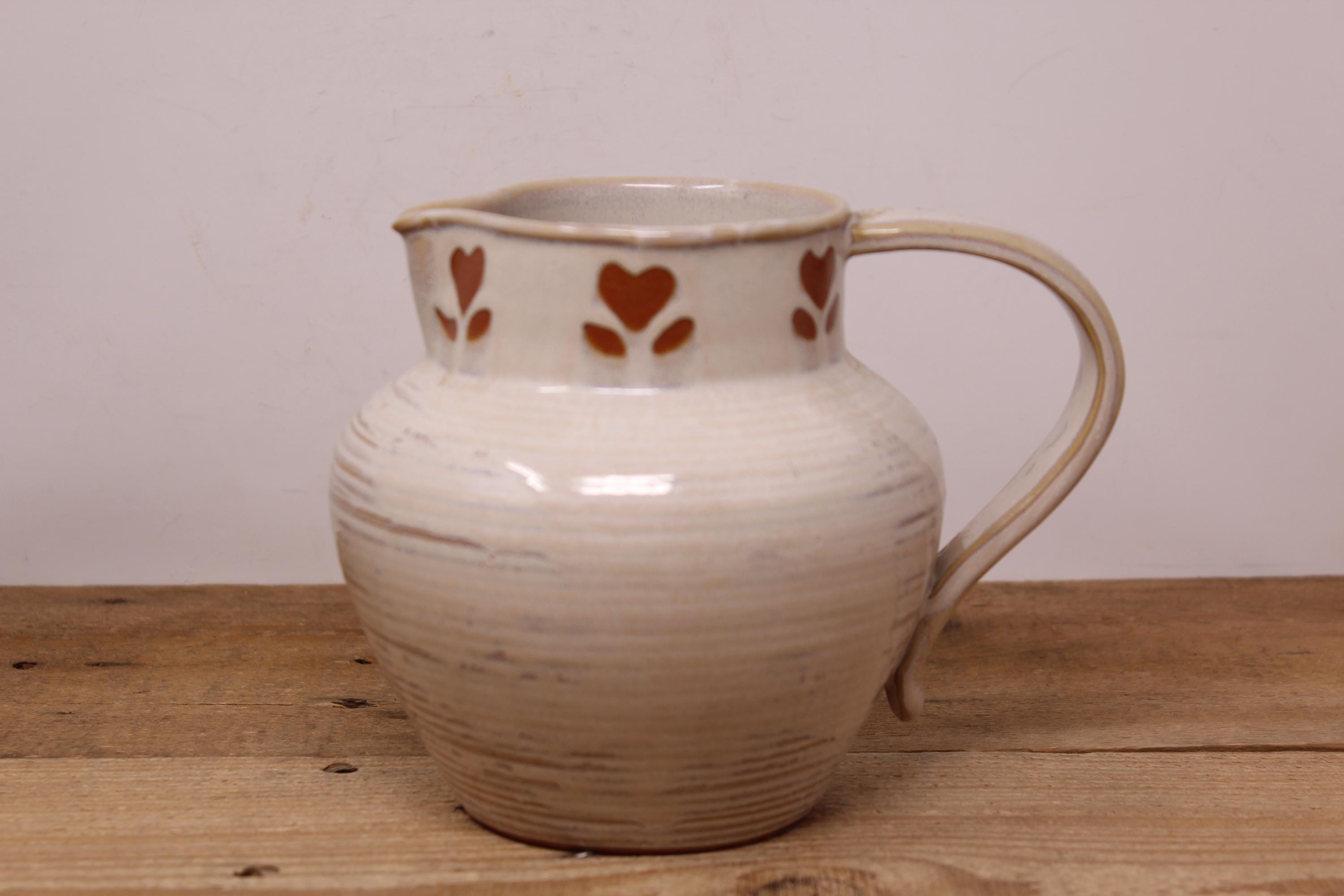 Vintage Redware Pottery Pitcher – Heart Design Jug - Etsy