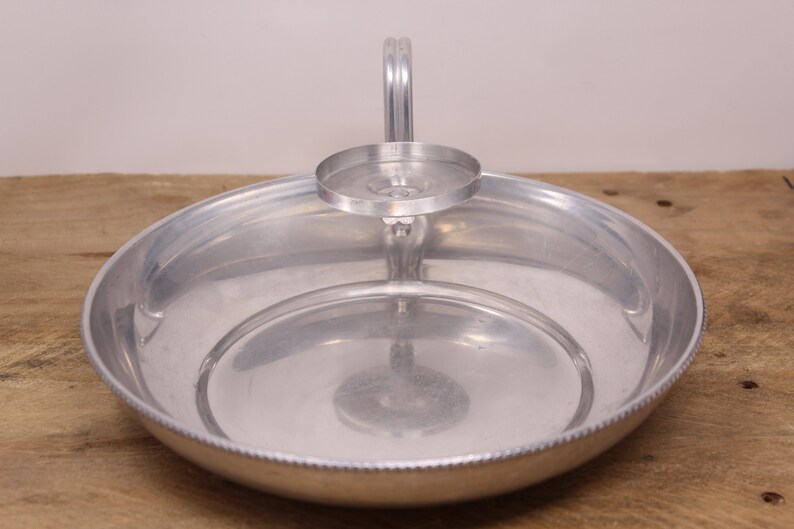 Vintage Buenilum B. W. Aluminum Chip & Dip Bowl / Candle Centerpiece image 3