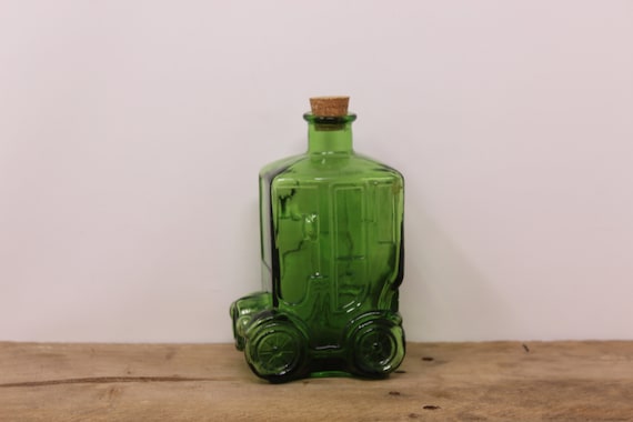 Vintage Green Glass Car Shaped Bottle Taiwan - Etsy
