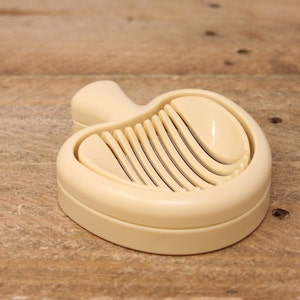 Vintage Mushroom Slicer, Beige Plastic Egg Slicer