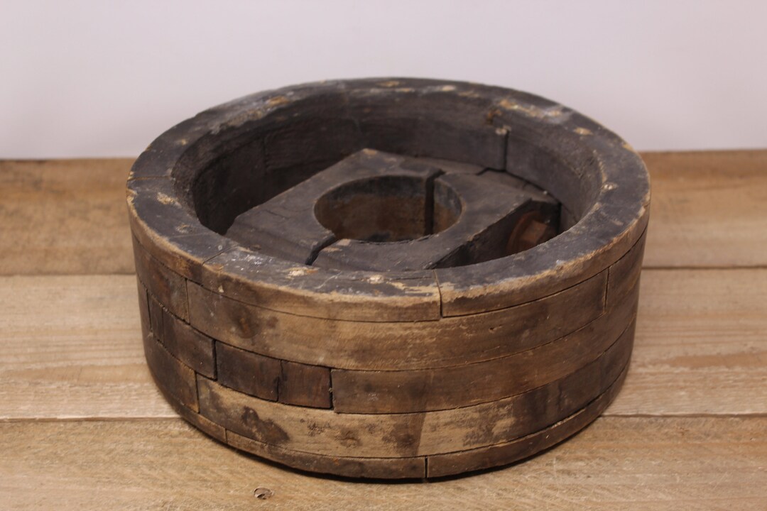 Antique Drive Wheel Wooden Flat Belt Pulley Wheel Etsy