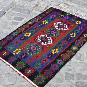 Türkische Kelim Teppich / handgemachte Kelim Teppich / Vintage Kelim Teppich / Wolle Teppich / anatolischen Teppich / kostenlose Deliviery / 5,3 x 3,4. Ft.