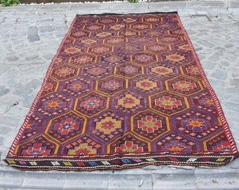 Vintage Kilim rug, Turkish kilim rug, Vintage kilim, Wool kilim rug, 10.7 x 5.15ft. free shipping, anatolian rug, Wool kilim,