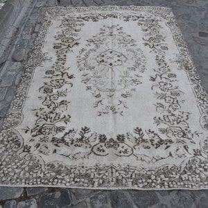 organic turkish rug , boho decor rug , Free Shipping , turkey rug 9 x 5.6 ft floor rug , bohemian rug , large rug , wool rug