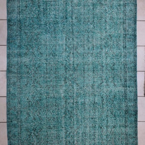 turco Vintage Rug 9 x 5.6 ft. Decoración del hogar, alfombra grande, alfombra hecha a mano antigua, alfombra de la sala de estar, alfombra de piso, alfombra verde, entrega rápida y gratuita