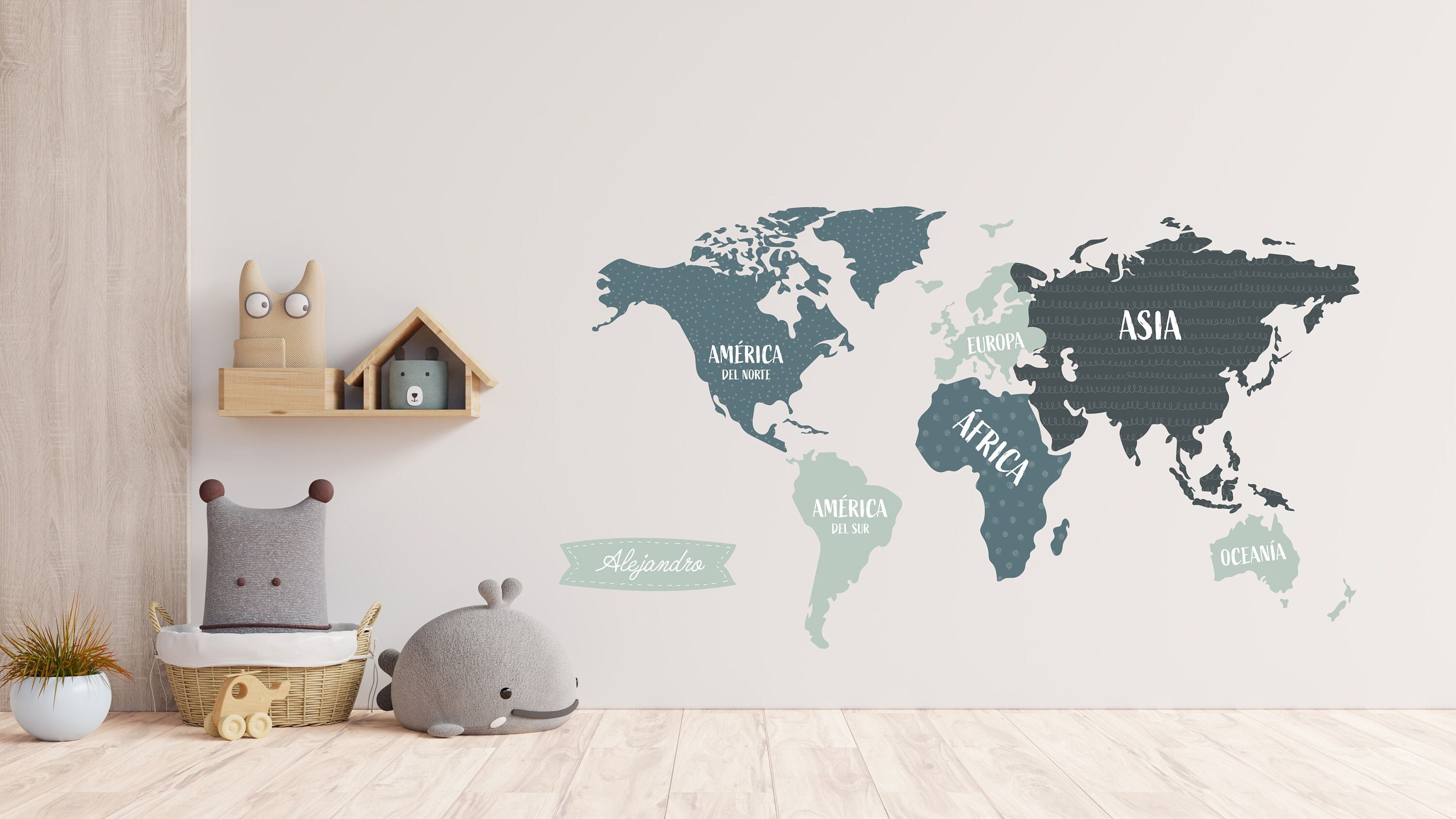 Vinilo decorativo mapa mundi infantil – Envy Wallz