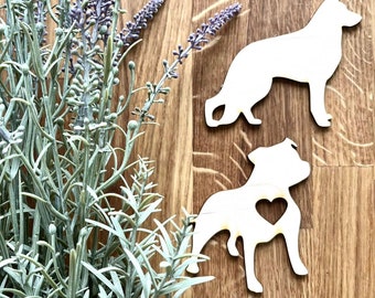 Wooden dogs 20 pcs- elements perfect for decoupage