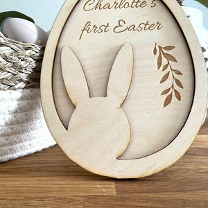 Personalized Easter egg pendant wooden decoration image 5