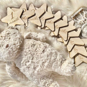 Ensemble d’étoiles Baby Milestone Cards - Cadeau de baby shower - Accessoire de photographie de nouveau-né, Cartes de photos de bébé Étoiles
