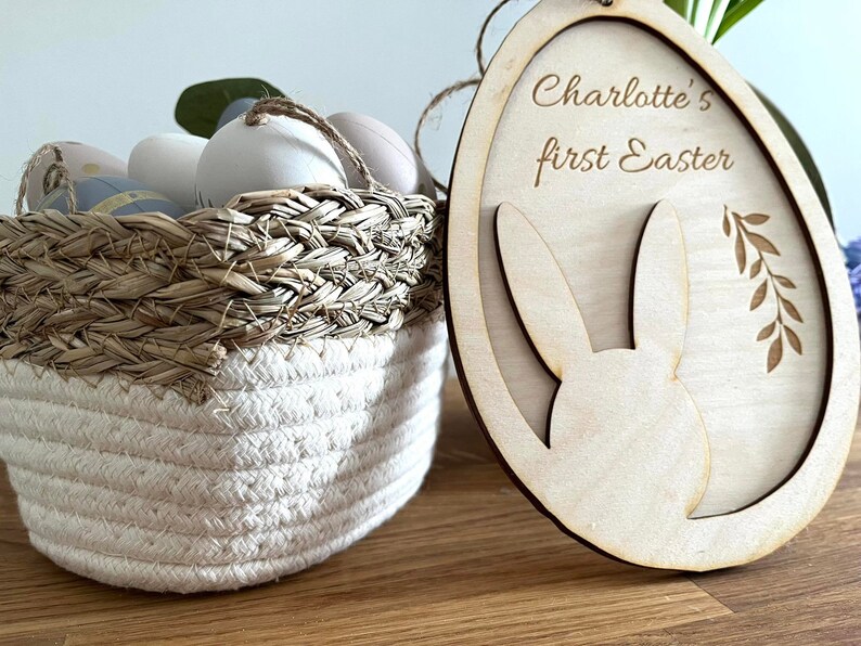Personalized Easter egg pendant wooden decoration image 6