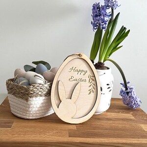 Personalized Easter egg pendant wooden decoration image 3