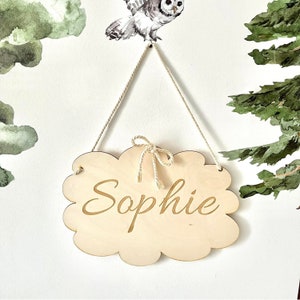 Holz Wolke Wanddekoration für Baby mit Personalisierung