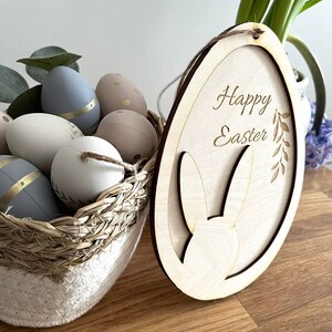 Personalized Easter egg pendant wooden decoration image 8