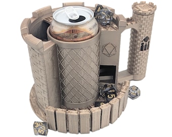 Castle - Can Holder Dice Tower with Tray/Dice Storage
