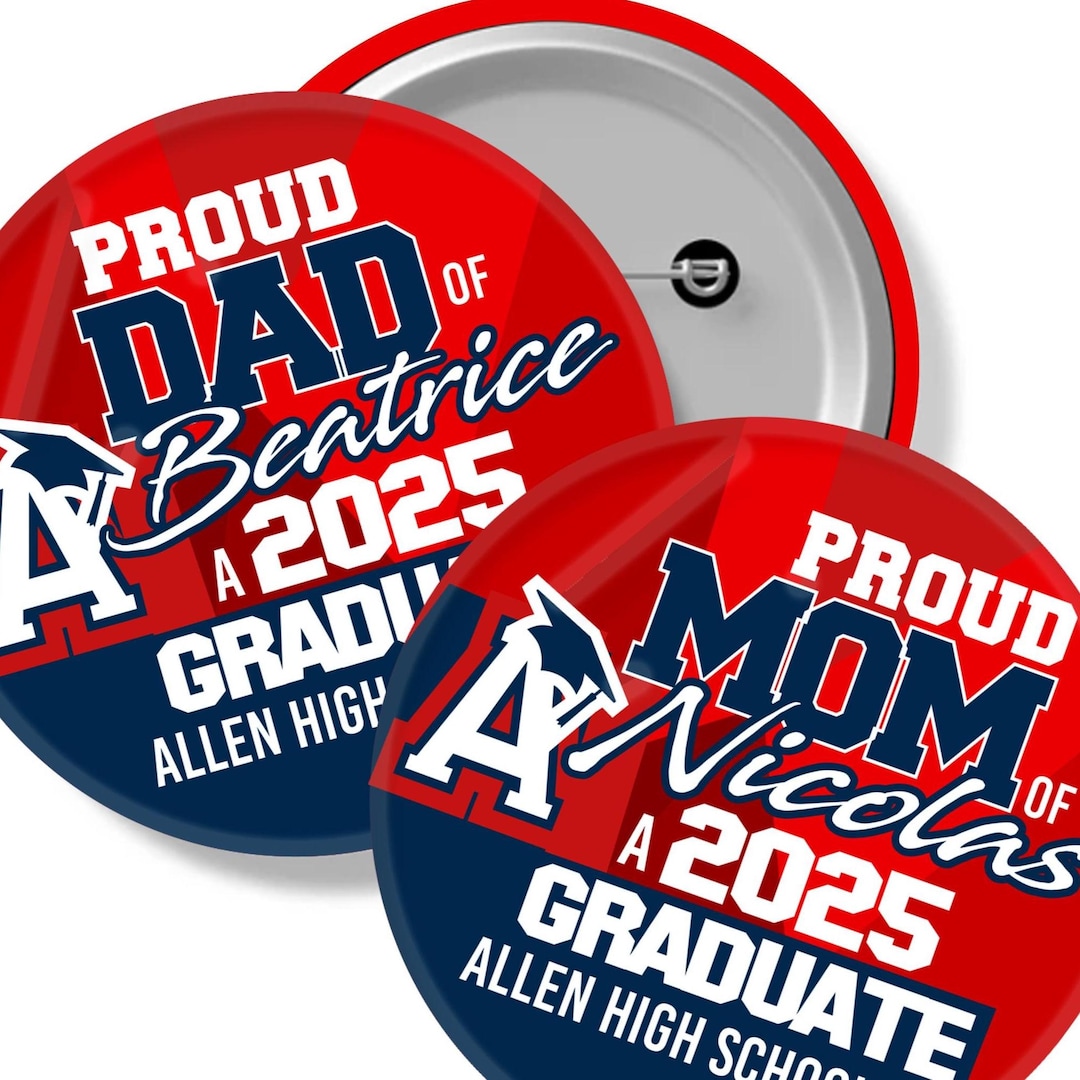 High School College Graduation Pin Buttons, Personalized Pin Button ...