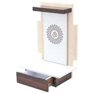 Customized White Wooden Temple with LED Light Home and Office Mandir | Puja Mandir Decor | Puja Ghar | Hindu Mandir | Prayer Room Decor