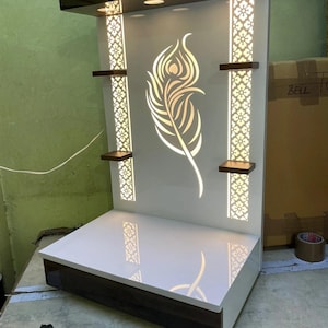Elegant LED Mandir for Home or Office | Designer Wooden Temple | Home Temple | Puja Mandir |Wall Hanging & Table Top Home Mandir