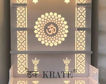 Homecrafts Tempio in legno, Pooja Mandir per la casa (bianco, grande