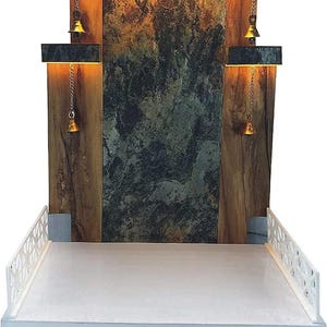 Woodmania Wooden Mandir| Temple For Home and Office | Mandir With LED Light | Hindu Pooja Temple | Mandap  For Pooja | Devghar