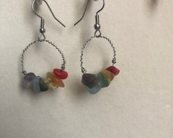 Rainbow Stone Earrings