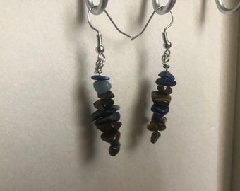 Sodalite and Tigers Eye Earrings