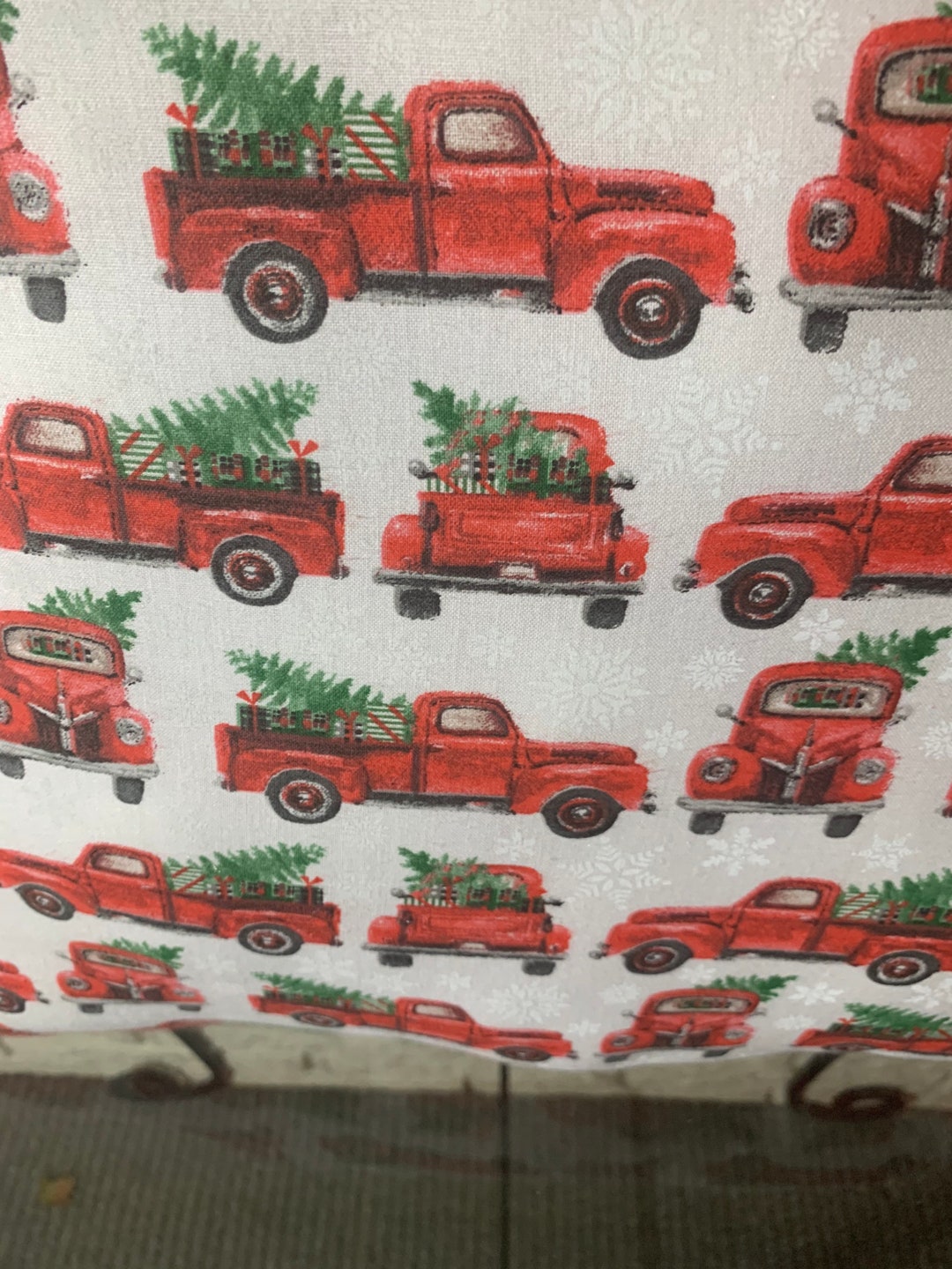Luxury Christmas Farmhouse Red Pickup Truck Throw Pillows Etsy