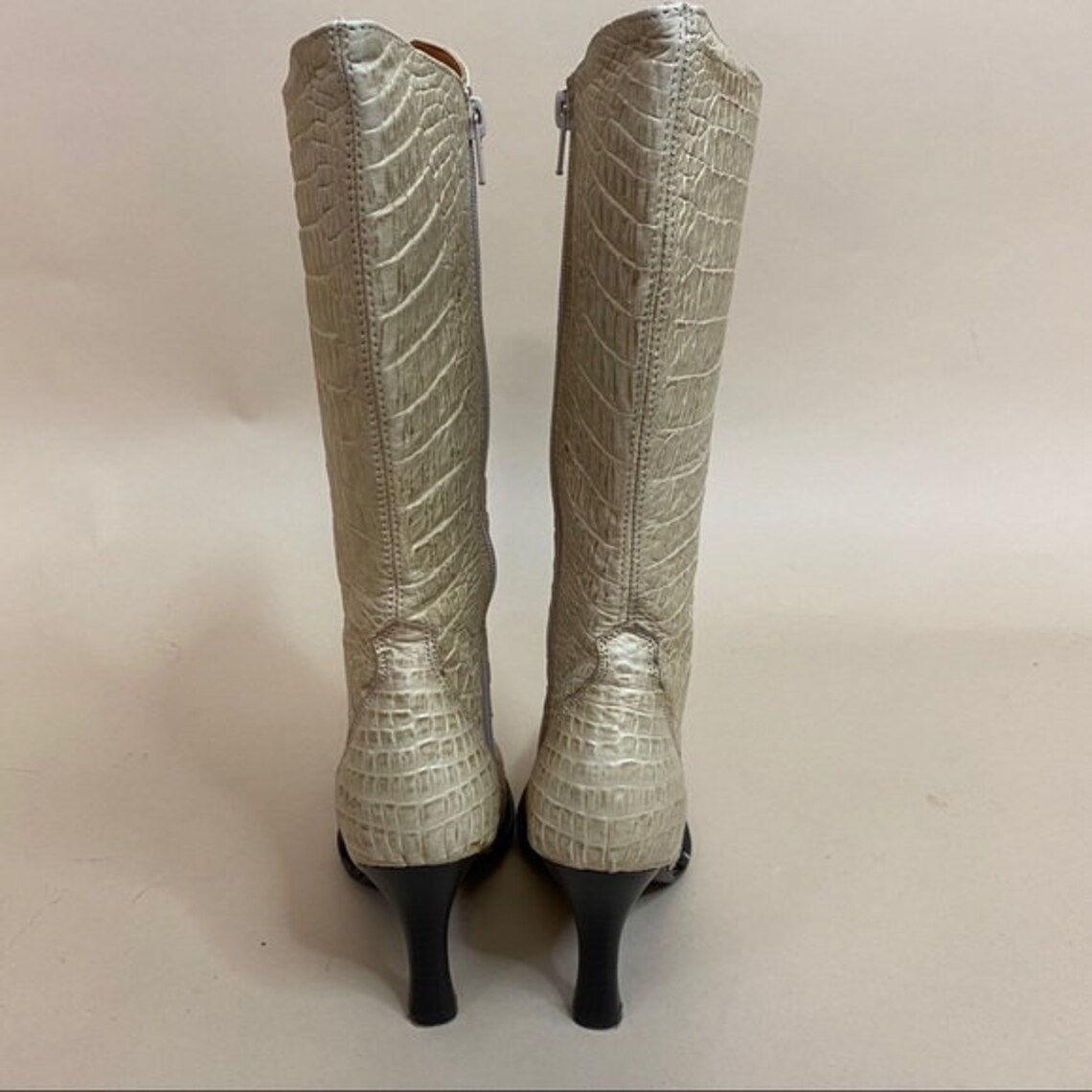 vintage foundry main croc embossed leather boot