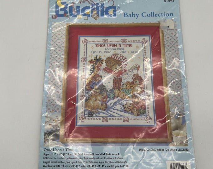 Janlynn Stamped Cross Stitch Kit Baby Quilt BABY DEER Pre Quilted and ...