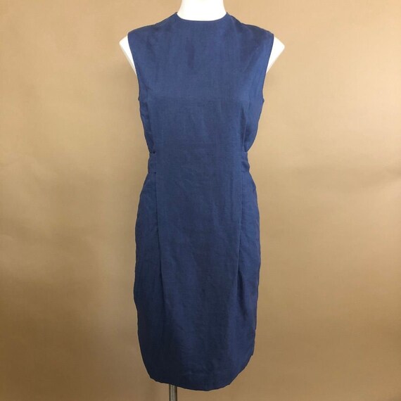 Geoffrey Beene Vintage 90s Linen Button Back Sheat