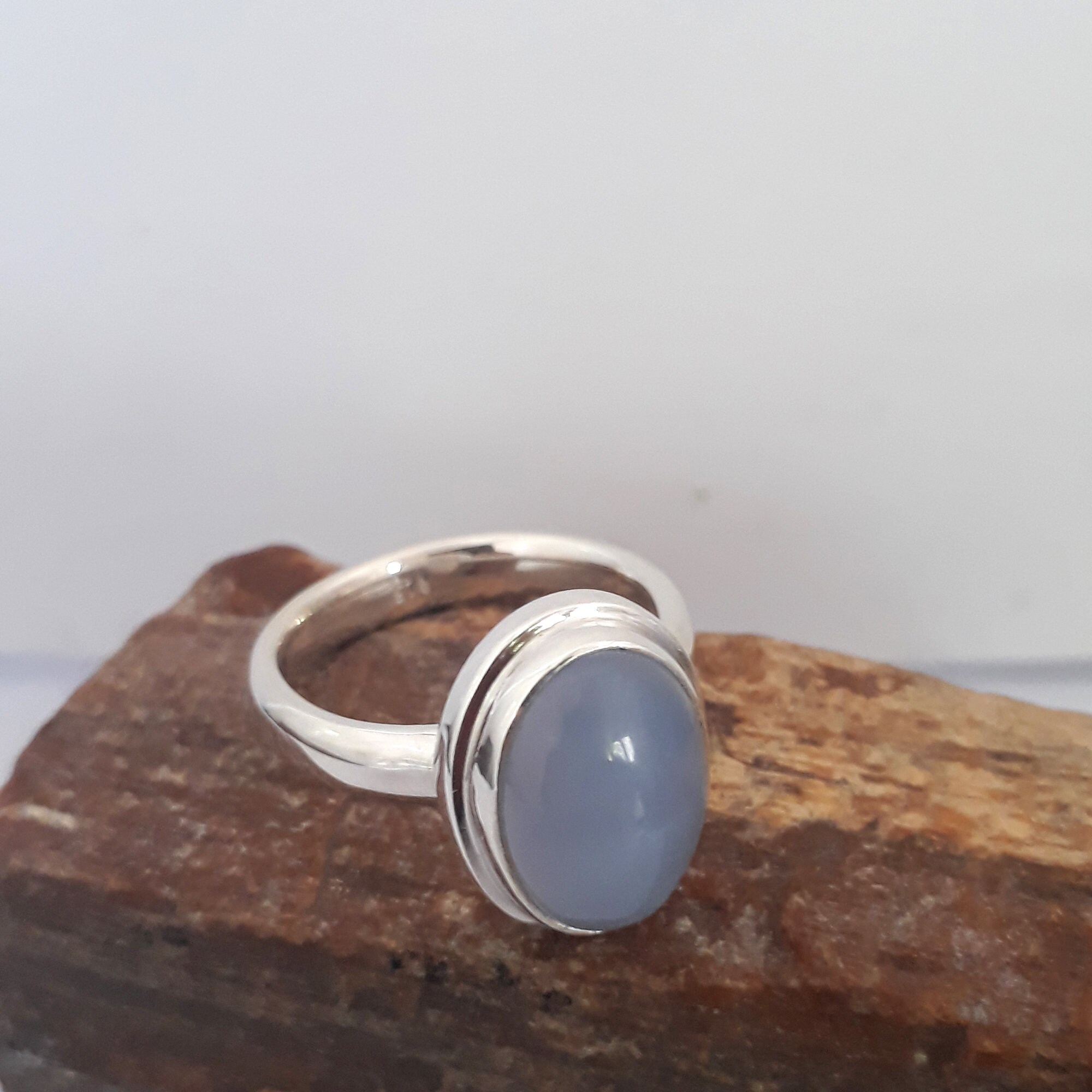 Meadows Blauer Chalcedon Ring, 925 Sterling Silber  Produktbild-Vorschau 2
