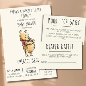 Digital Winnie the Pooh baby shower invitation